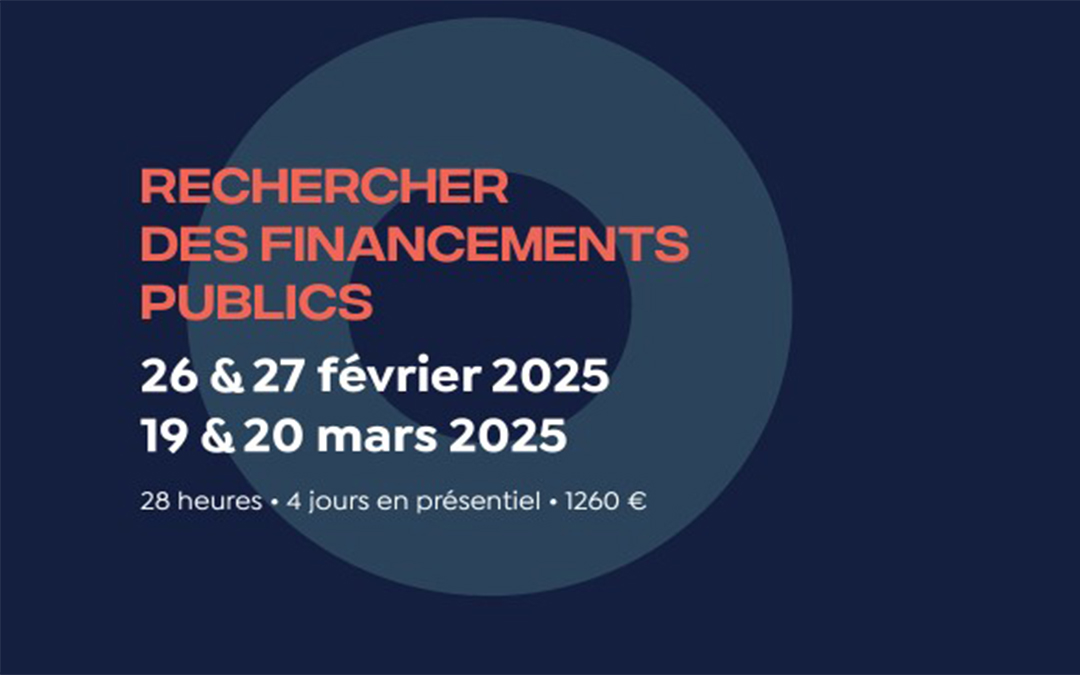 FORMATION : RECHERCHE DE FINANCEMENTS PUBLICS